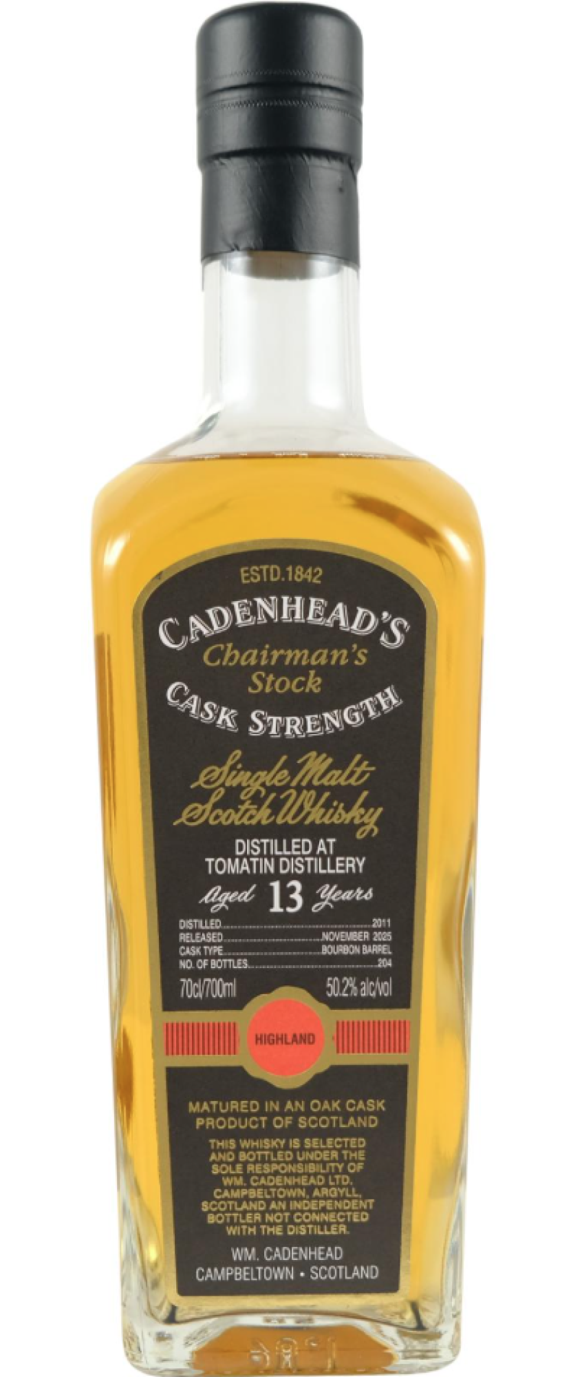 Cadenhead Chairman’s Stock Tomatin 13 Years Bourbon Cask 50,2%