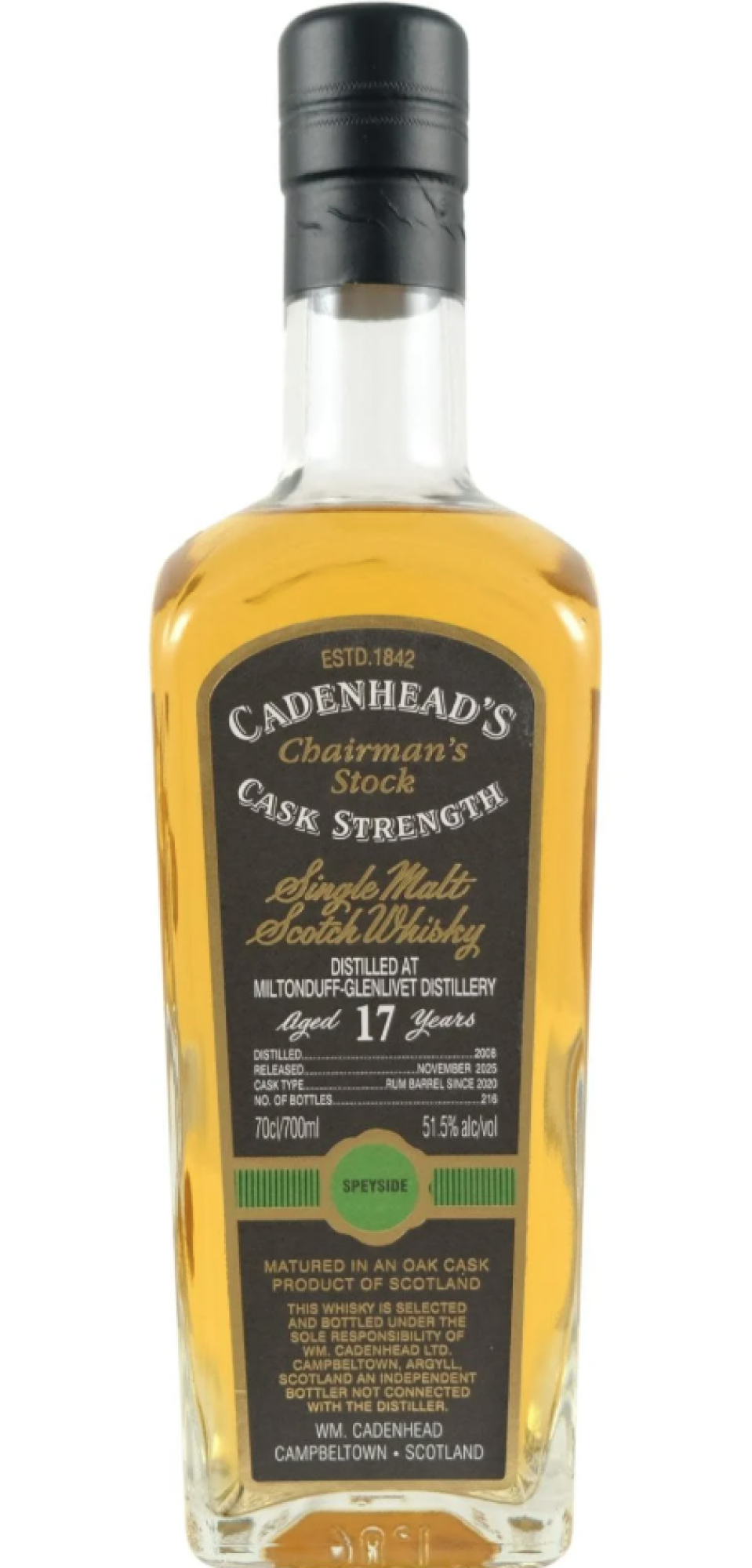 Cadenhead Chairman’s Stock Miltonduff 17 Years Rum Barrel 51,5%
