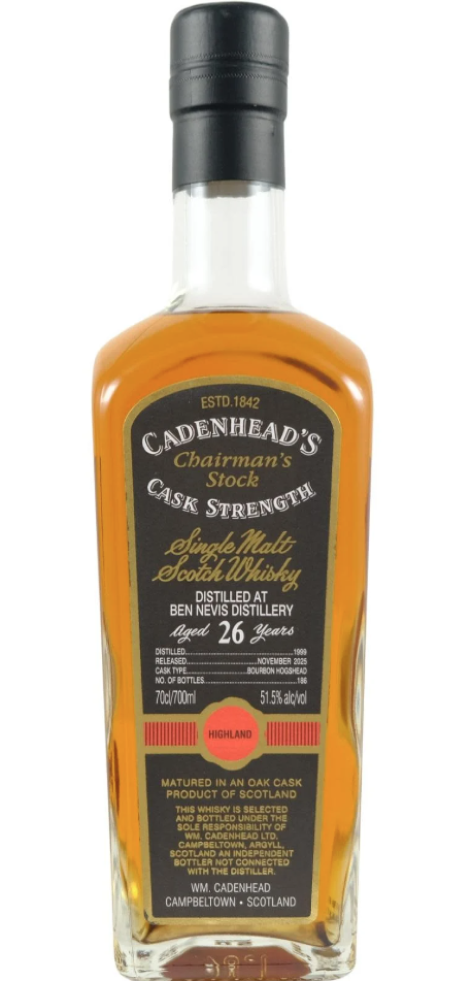 Cadenhead Chairman’s Stock Ben Nevis 26 Years Bourbon Hogshead 51,5%