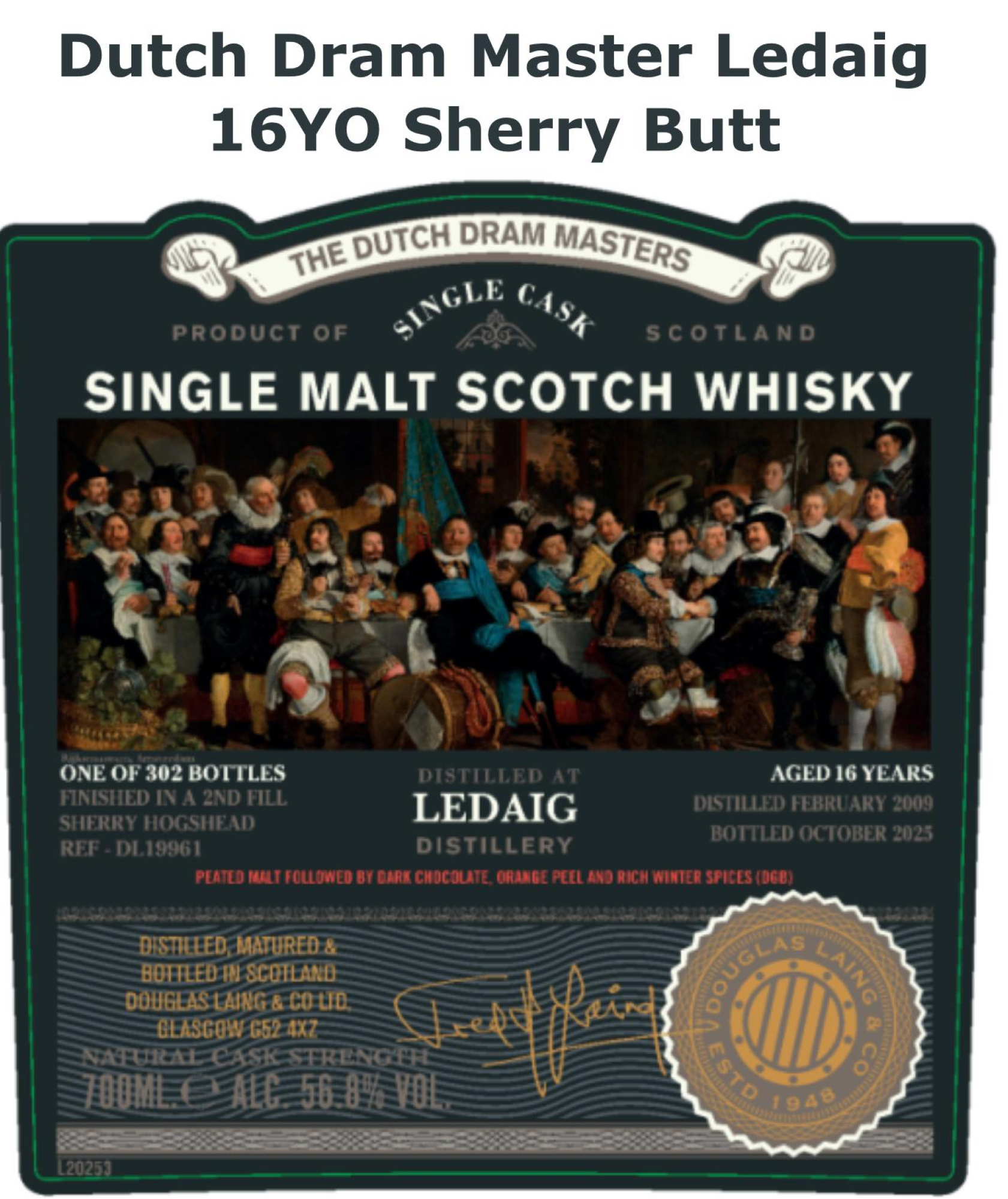 Old Particular The Dutch Dram Masters Ledaig 16 Years Sherry Finish 56,3%