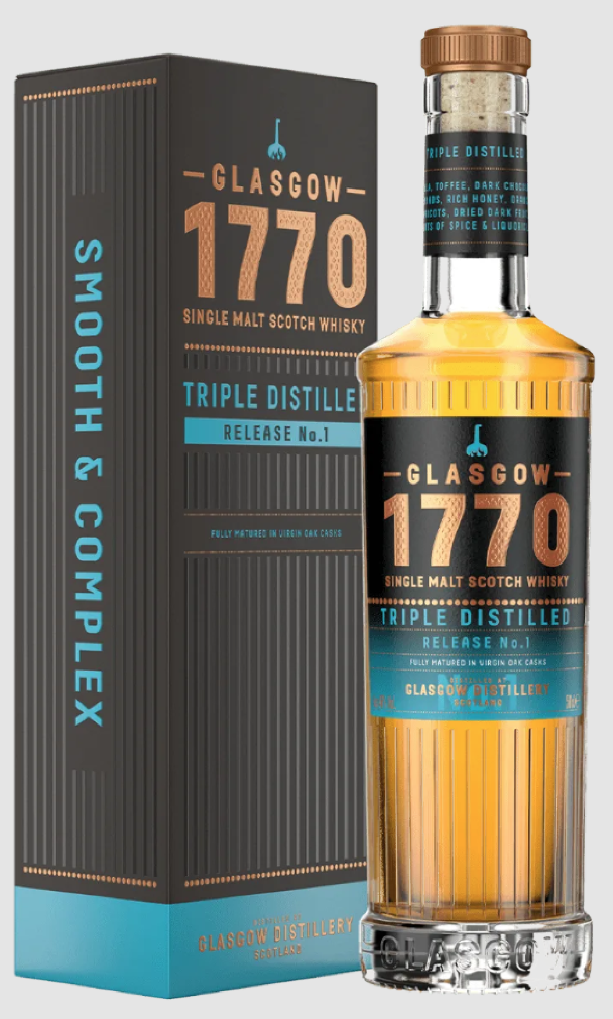 Whisky 1770 Glasgow Distillery Triple Distilled 1st release 46% (50cl)