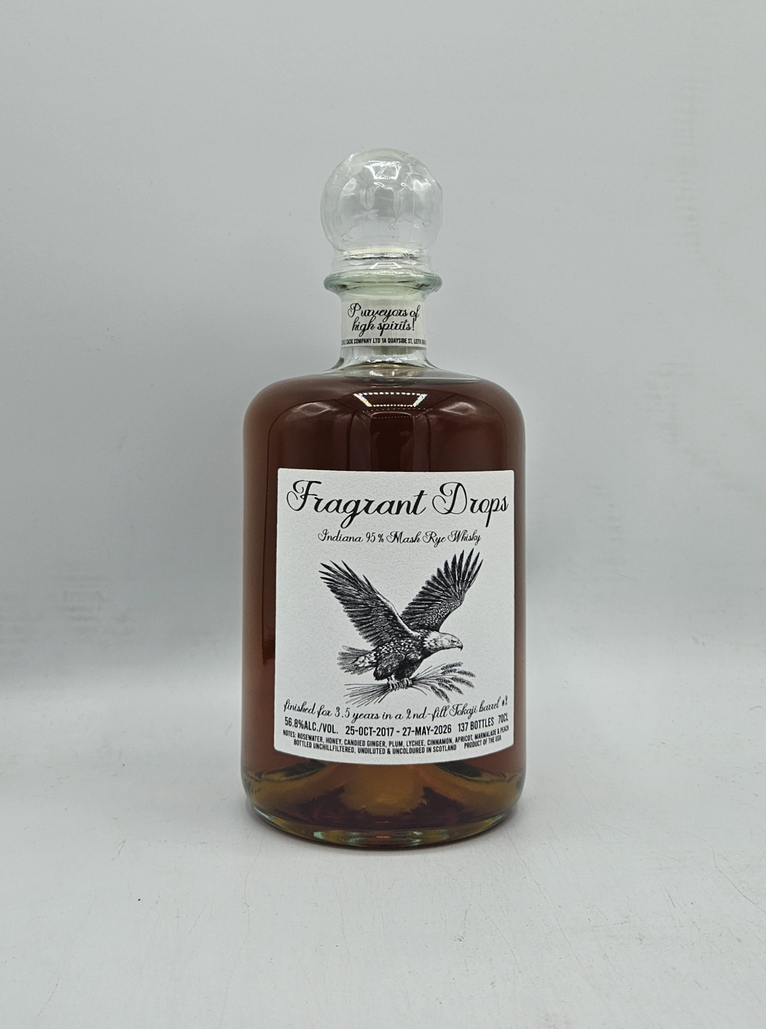 Fragrant Drops Indiana Rye 8 Years Seccond Fill Tokaji Barrel (3.5 years) 56,8%